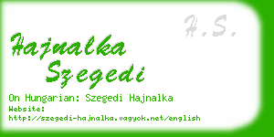 hajnalka szegedi business card